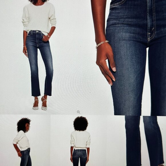 Mother Hustler Ankle Fray Jeans in "on the edge" color - Picture 1 of 13